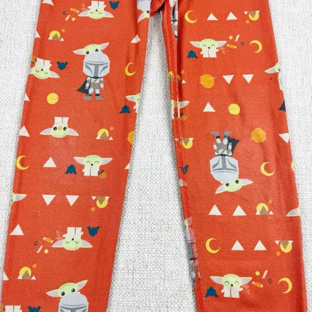 Hanna Andersson Star Wars Baby Yoda Pajama Set Size 140 cm US 10 Orange PJ